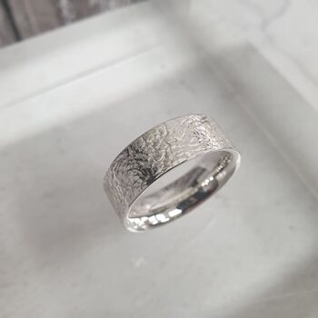 Personalised Sterling Silver Ring With Textured Surface, 7 of 12