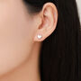 Cz Heart Stud Earrings In Sterling Silver, thumbnail 7 of 12