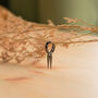 Black Sterling Silver Spike Drop Hoop Earrings, thumbnail 1 of 9