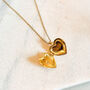 Classic Heart Locket Necklace With Engraved Star, thumbnail 2 of 2