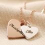 Personalised Double Wide Heart Charm Necklace, thumbnail 3 of 9