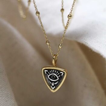 Gold Plated Sterling Silver Evil Eye Necklace, 5 of 12