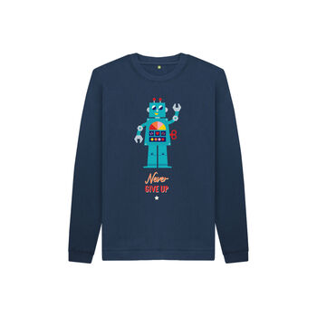 Retro Robot Kids Unisex Organic Cotton Sweatshirt, 3 of 7