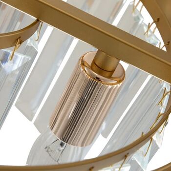 Five Light Gold Modern Drum Pendant Crystal Chandelier, 4 of 4