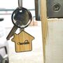 Personalised Bamboo And Metal House Shaped Keyring, thumbnail 5 of 5