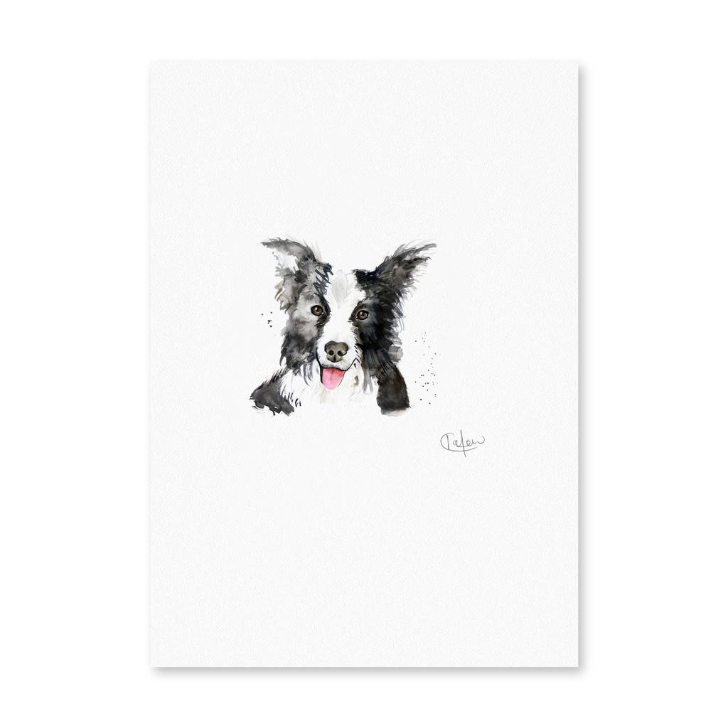 Inky Dog Illustration Print By Kate Moby | notonthehighstreet.com