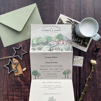 Venue Wedding Invitation Custom Illustration, 6 of 12