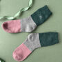 Men's Embroidered Colour Block Bed Socks, thumbnail 2 of 5