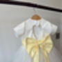 Cap Sleeve Flower Girl Tutu Dress With Heart Back And Large Satin Bow – Wedding And Special Occasion Dress For Girls, thumbnail 6 of 10