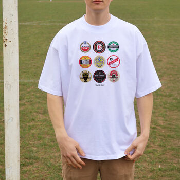 Nottingham Forest Football Beer Mats Oversized T Shirt, 4 of 10