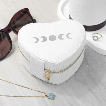 Lunar Phase White Heart Jewellery Case, 6 of 11