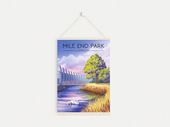 Mile End Park London Travel Poster Art Print, 6 of 8