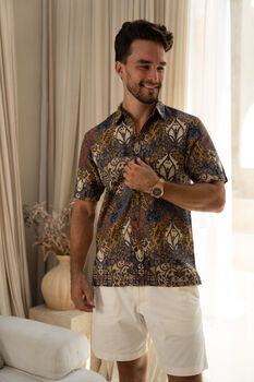 Purple Batik Cotton Shirt, 8 of 8