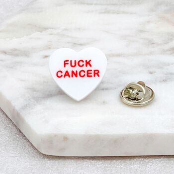 F Cancer Heart Pin Badge, 8 of 12