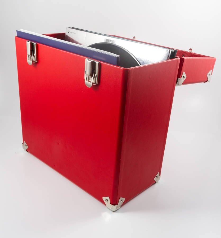 Red Portable Vinyl Record Carry Case By I Love Retro