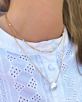 Eos Gold Plated Pearl Choker, 6 of 6