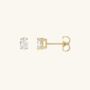 9ct Gold Oval Earring Studs, thumbnail 3 of 4