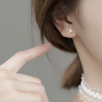 Sterling Silver Pinwheel Stud Earrings, 2 of 5