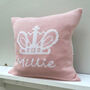 Personalised Knitted Crown Cushion, thumbnail 2 of 5