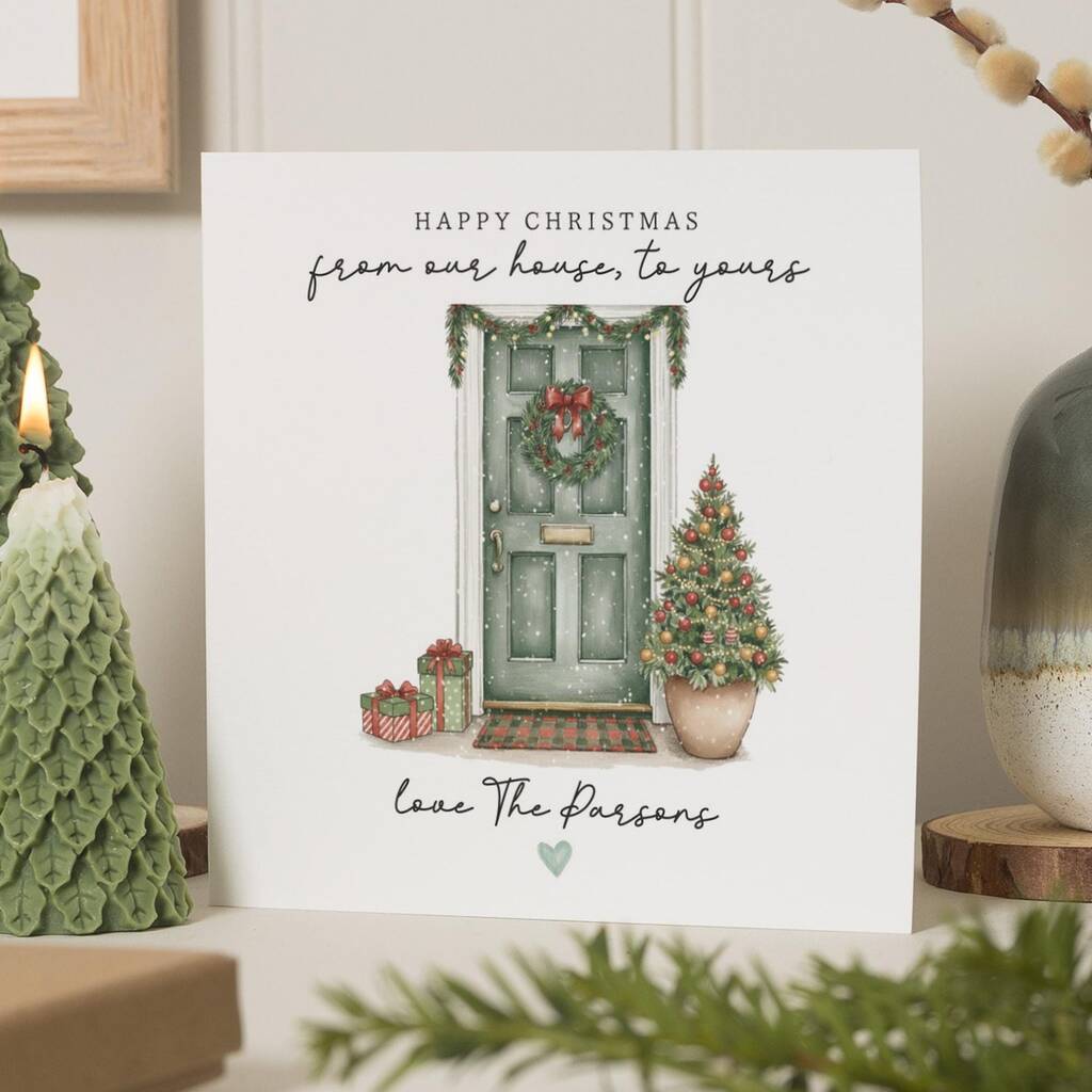 Personalised From Our House To Yours Christmas Card, 1 of 7