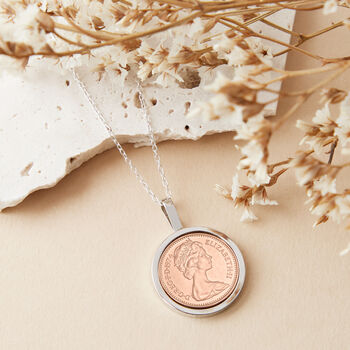 Halfpenny Year Coin Necklace Pendant 1971 To 1983, 2 of 12
