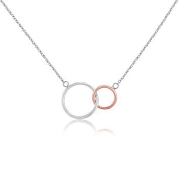 Kelso Sterling Silver And Rose Gold Plated Necklace, 2 of 4