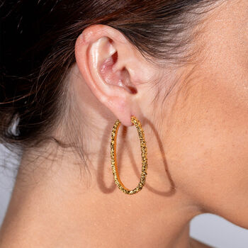 Large Hula Hoop Earrings In Gold Vermeil Plated, 2 of 6