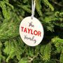 Family Name Christmas Tree Decoration Bauble, thumbnail 1 of 8
