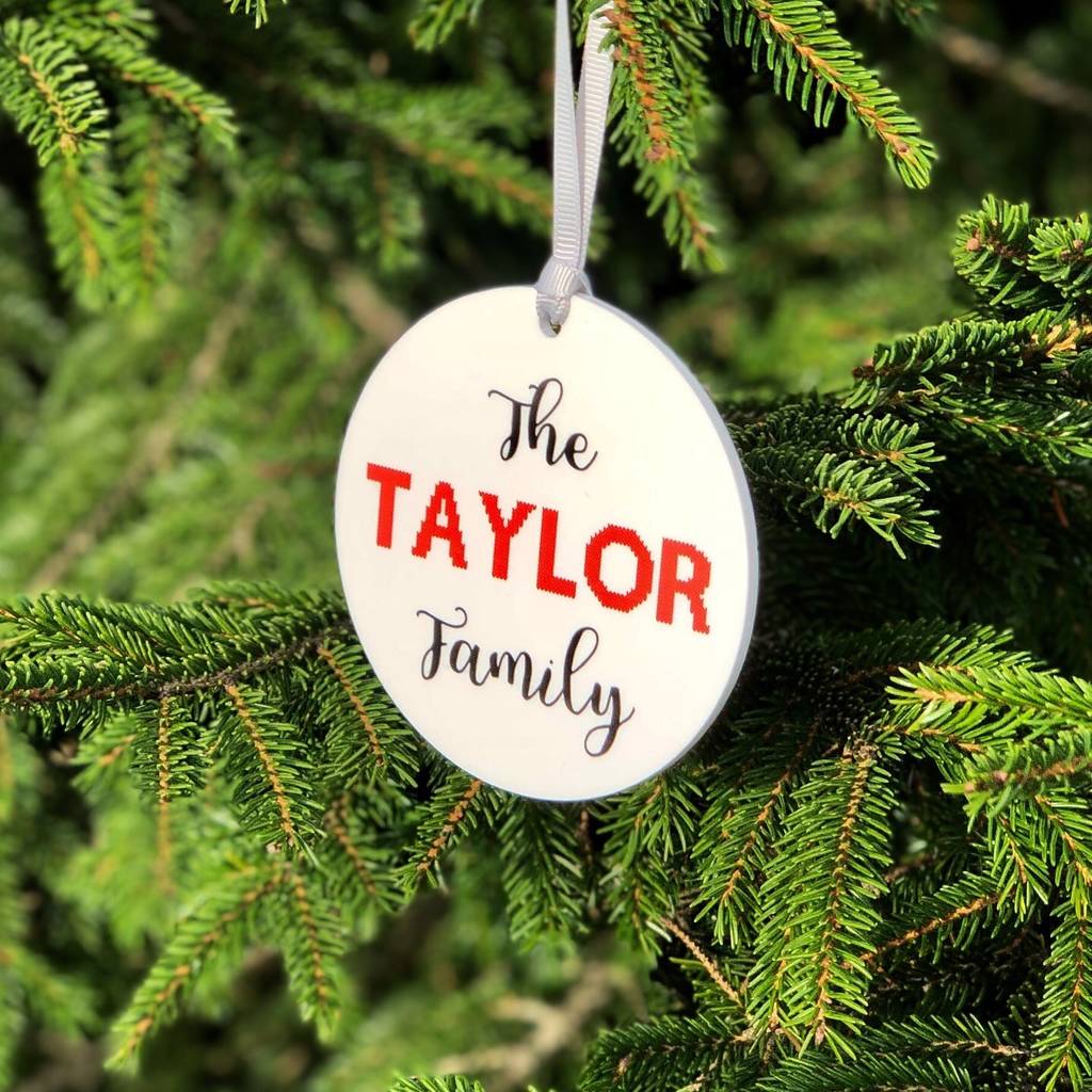 Family Name Christmas Tree Decoration Bauble By Laser Made Designs | notonthehighstreet.com