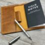 Leather Pocket A6 Journal Cover, Burnt Tan, Personalised Refillable Notebook, thumbnail 2 of 12