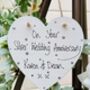 Personalised Silver Wedding Anniversary Wooden Heart, thumbnail 2 of 7