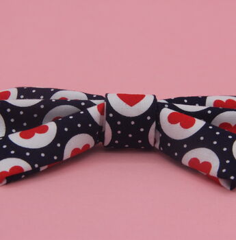 Red Hearts On Navy Dog Bow Tie, 7 of 11