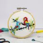 'Parrots' Mini Cross Stitch Kit, thumbnail 2 of 2