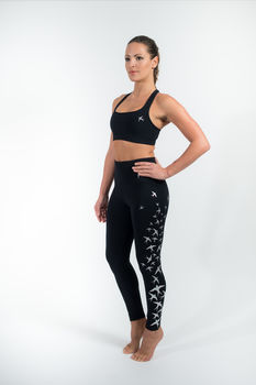 Swallow Flock Leggings Black And Silver, 2 of 4