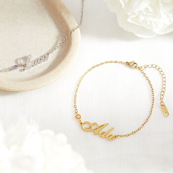 Personalised Womens Name And Gemstone Bracelet, 4 of 7