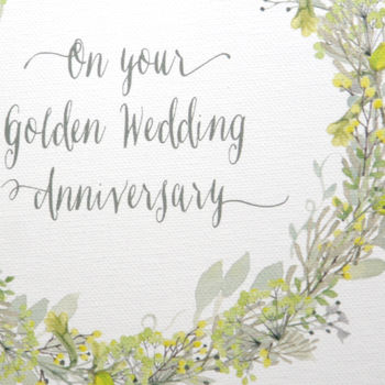 Golden Wedding Anniversary Canvas Print, 2 of 4