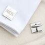 Personalised Classic Silver Plated Square Cufflink Set, thumbnail 1 of 7