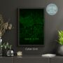 Custom Digital Map Neon Multiple Sizes Cyberpunk, thumbnail 2 of 12