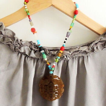 Carved Jade Statement Necklace, 10 of 12
