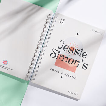 Personalised Minimalist Hopes And Dreams Notebook, 2 of 8