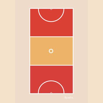 Netball Court Graphic Print In Team Colours, 5 of 12