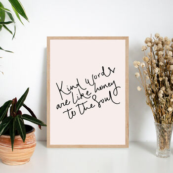 Kindness Typography Hand Lettered Wall Print, 2 of 2