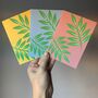 Palm Leaf Print Set Of Six Mixed Design Notecards, thumbnail 1 of 4