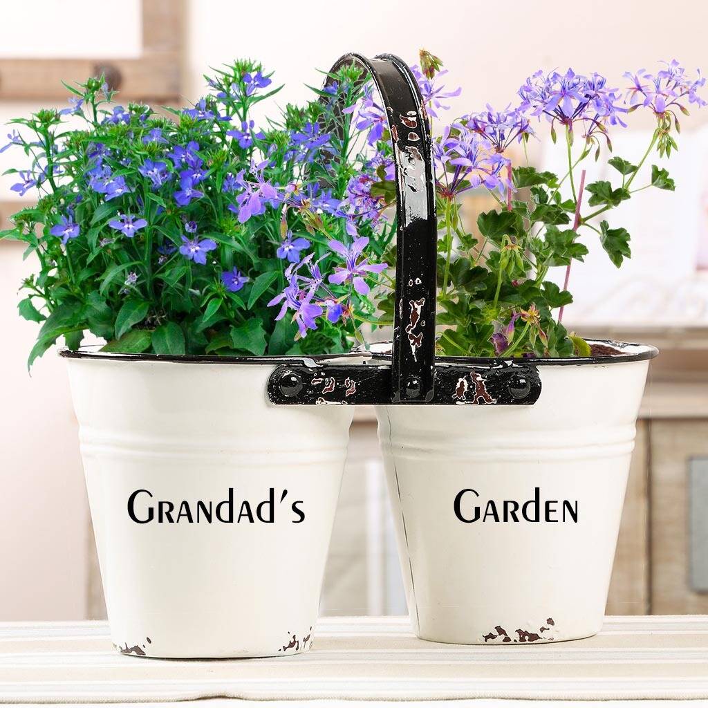 Park Hill Galvanized Lined Wooden Planters, Set Of 2