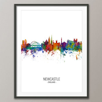 Newcastle Skyline Portrait Print And Box Canvas, 3 of 5