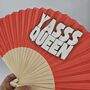 Handheld Yasss Queen In Red Folding Fan, thumbnail 1 of 3