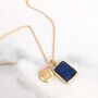 The Duo Lapis Lazuli Necklace, Gold Plated, thumbnail 3 of 10