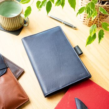 Personalised Premium Leather Refillable A5 Diary With Pen Holder, 4 of 10