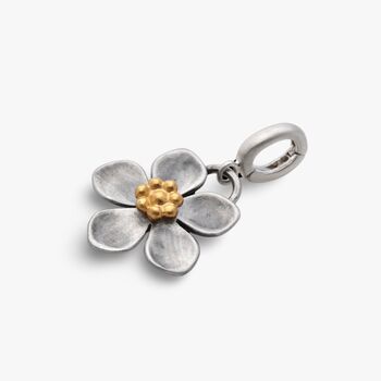 Silver Flower Clip On Pendant, 5 of 7