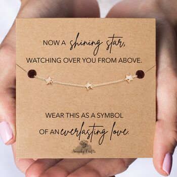 Miscarriage Bracelet With A Gold Plated Or Silver Plated Star Bracelet And Card, 2 of 4
